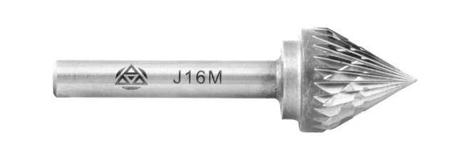 Твердосплавная борфреза тип J (конус 60°) J16 (l=13, L=56, dхв=6, сплав ВК8)