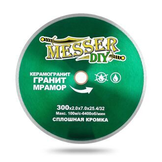 Алмазный диск MESSER-DIY (гранит/керамогранит/мрамор) 300х2х25,4/32