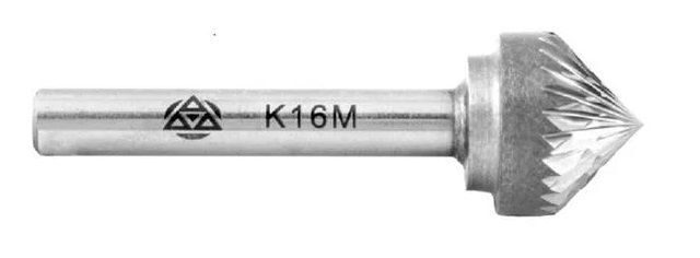 Твердосплавная борфреза тип K (конус 90°) K12 (l=6, L=51, dхв=6, сплав ВК8)